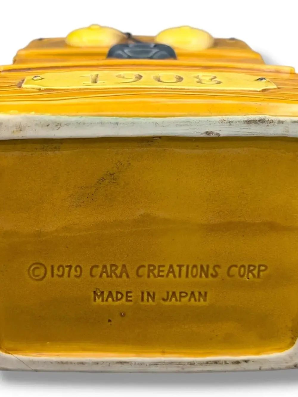 Vintage Cara Creations 1979 Yellow Telephone Cookie Jar Ceramic Retro Japan